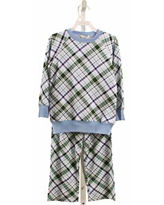 THE OAKS APPAREL   BLUE KNIT PLAID  2-PIECE OUTFIT