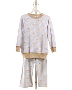 THE OAKS APPAREL   BLUE KNIT  PRINTED DESIGN 2-PIECE OUTFIT