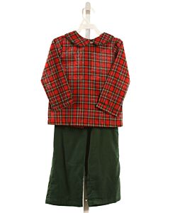 THE OAKS APPAREL   RED CORDUROY PLAID  2-PIECE DRESSY OUTFIT