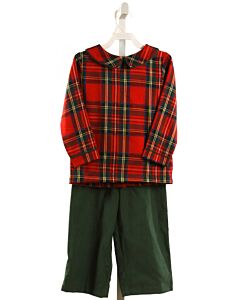 THE OAKS APPAREL   RED CORDUROY PLAID  2-PIECE DRESSY OUTFIT