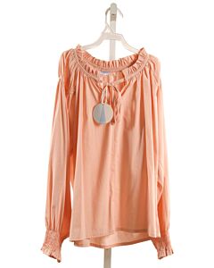 PLEAT.  PINK   SMOCKED DRESS SHIRT