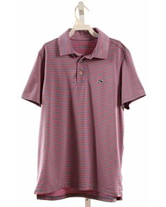 VINEYARD VINES  HOT PINK  STRIPED  KNIT SS SHIRT