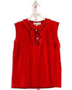 THE OAKS APPAREL   RED    SLEEVELESS SHIRT WITH RUFFLE