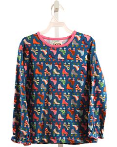 THE OAKS APPAREL   MULTI-COLOR    KNIT LS SHIRT WITH PICOT STITCHING