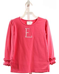 SOUTHERN TOTS  HOT PINK   EMBROIDERED KNIT LS SHIRT WITH RUFFLE