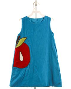 LITTLE ENGLISH  AQUA CORDUROY  APPLIQUED DRESS