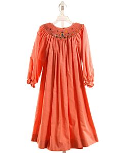 BE MINE  ORANGE  MICROCHECK SMOCKED DRESS