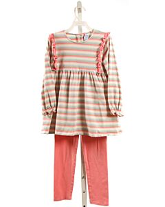 TROTTER ST.  PINK  STRIPED  2-PIECE OUTFIT WITH RUFFLE
