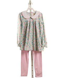 THE OAKS APPAREL   AQUA  FLORAL  2-PIECE OUTFIT