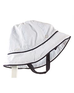 THE BEAUFORT BONNET COMPANY  LT BLUE SEERSUCKER STRIPED  HAT