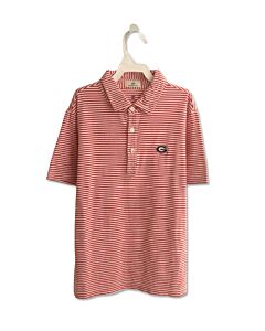 JOHNNIE-O  RED  STRIPED  KNIT SS SHIRT