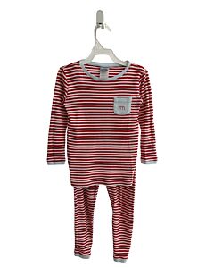 BELLA BLISS  RED  STRIPED EMBROIDERED LOUNGEWEAR