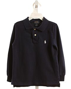 POLO BY RALPH LAUREN  NAVY PIQUE   KNIT LS SHIRT