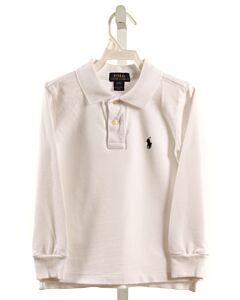 POLO BY RALPH LAUREN  WHITE PIQUE   KNIT LS SHIRT