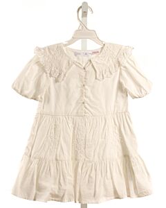 ZARA  WHITE    DRESS WITH EYELET TRIM