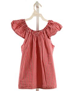 HANNAH KATE  RED  GINGHAM  SLEEVELESS SHIRT