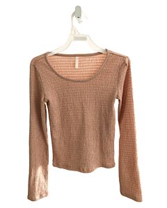 RYLEE & CRU  PINK SEERSUCKER   KNIT LS SHIRT