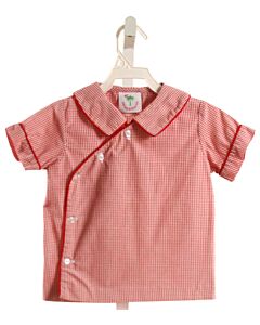 SHRIMP & GRITS RED GINGHAM SHIRT-SS