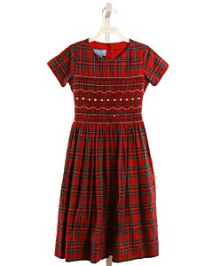 ANAVINI  RED  PLAID SMOCKED PARTY DRESS