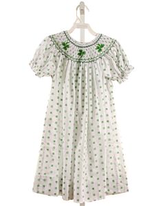 ROSALINA  GREEN  PRINT SMOCKED DRESS