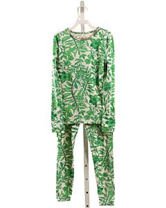 LILLY PULITZER  GREEN  FLORAL  LOUNGEWEAR WITH PICOT STITCHING