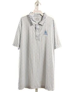 GARB  LT BLUE  PRINT  KNIT SS SHIRT