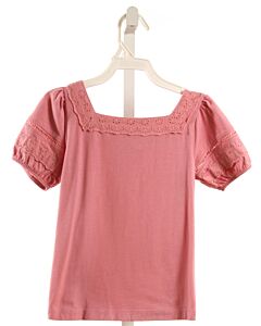 MINI BODEN  PINK    KNIT SS SHIRT WITH EYELET TRIM