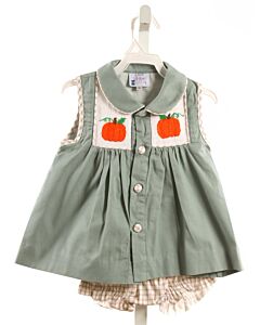 SWEET LAROSE  GREEN  GINGHAM SMOCKED 2-PIECE OUTFIT