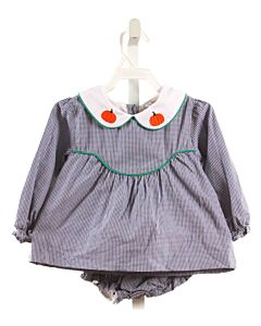 BUSY BEES SMOCKS  BLUE  GINGHAM  2-PIECE OUTFIT