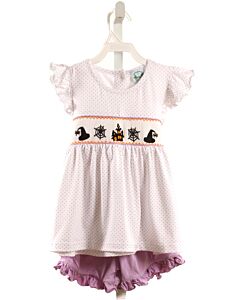 SOUTHERN TATERS  PURPLE KNIT POLKA DOT SMOCKED 2-PIECE OUTFIT