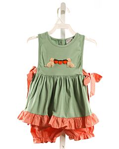SWEET SOUTHERN SMOCKS  GREEN KNIT GINGHAM  2-PIECE OUTFIT