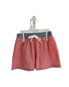 CLASSIC WHIMSY  RED SEERSUCKER GINGHAM  SWIM TRUNKS