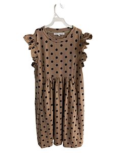 ENGLISH FACTORY  BROWN  POLKA DOT  KNIT DRESS WITH RUFFLE
