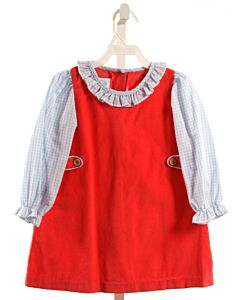 LITTLE ENGLISH  RED CORDUROY   DRESS WITH RUFFLE