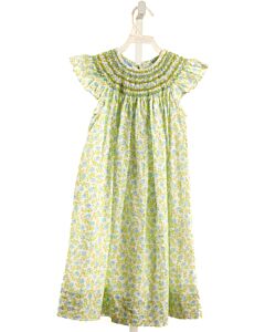 ANAVINI  LIME GREEN  FLORAL SMOCKED DRESS