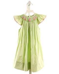 THE PLANTATION SHOP  LT GREEN   SMOCKED DRESS WITH RIC RAC