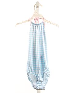 BAILEY BOYS  AQUA  GINGHAM  1-PIECE SWIMSUIT