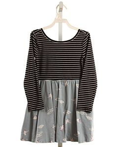 TEA  BLACK  STRIPED  KNIT DRESS