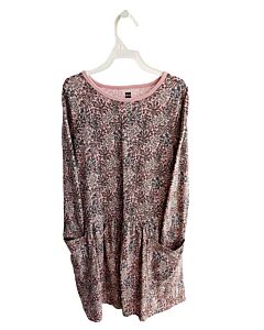 TEA  PINK  FLORAL PRINTED DESIGN KNIT DRESS