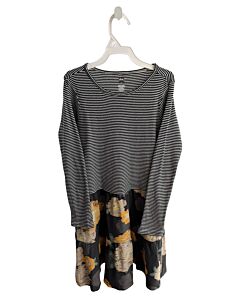 TEA  BLACK  STRIPED  KNIT DRESS