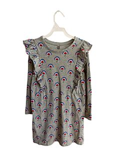 TEA  GRAY    KNIT DRESS WITH RUFFLE