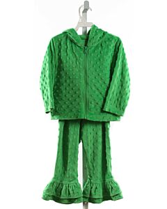 KELLY'S KIDS  LIME GREEN FLEECE SWISS DOT  2-PIECE OUTFIT