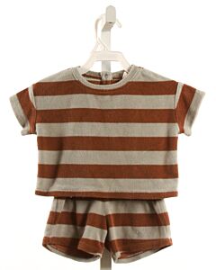 QUINCY MAE  BROWN TERRY CLOTH STRIPED  2-PIECE OUTFIT