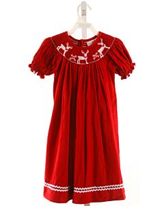 SOUTHERN TOTS  RED CORDUROY  SMOCKED DRESS