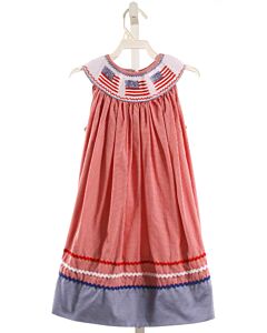 SMOCKADOT KIDS  RED  GINGHAM SMOCKED DRESS