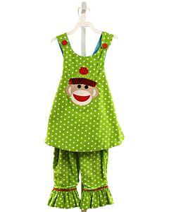 KELLY'S KIDS  GREEN  POLKA DOT  2-PIECE OUTFIT