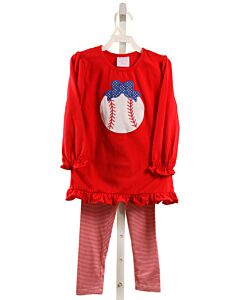 STITCHY FISH  RED   APPLIQUED 2-PIECE OUTFIT