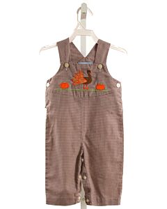 MONDAY'S CHILD  BROWN  GINGHAM APPLIQUED LONGALL