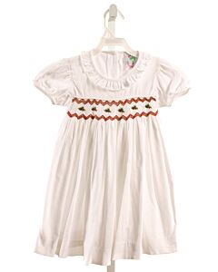 SHRIMP & GRITS  WHITE CORDUROY  SMOCKED DRESS