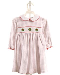 PETIT BEBE  RED  POLKA DOT SMOCKED KNIT DRESS